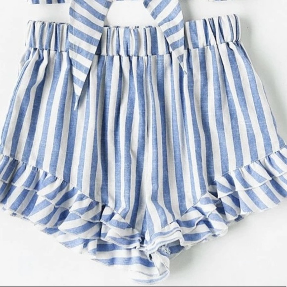 Striped Ruffle Shorts - Picture 2 of 3